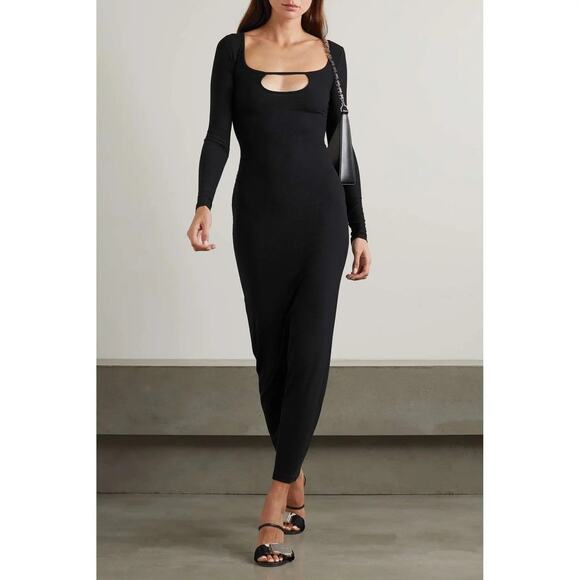 SKIMS Soft Lounge Long Sleeve Keyhole Dress - M Onyx - Picture 1 of 4